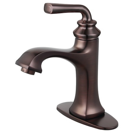 Fauceture Sgl-Handle Bathroom Faucet W/ Push-Up Drain & Deck Plate, Bronze LS4425RXL